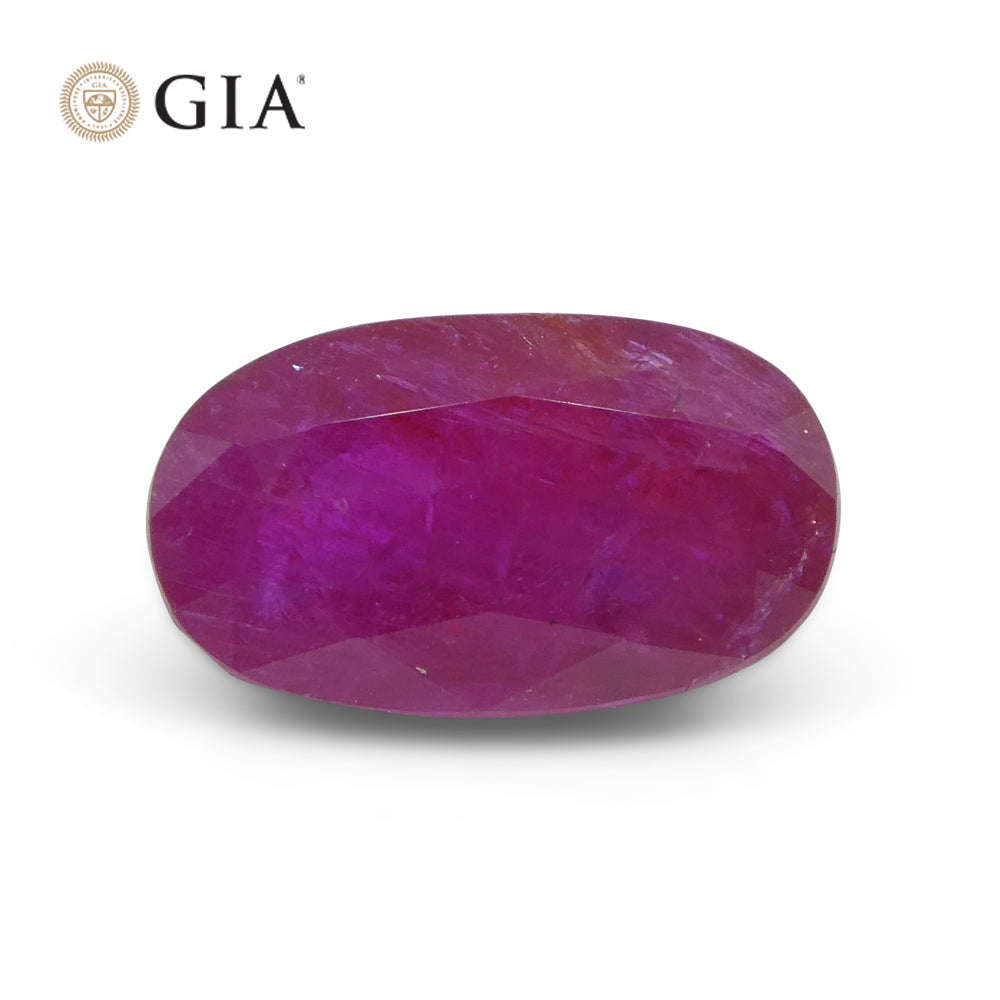 2.38ct Oval Purplish Red Ruby GIA Certified Tajikistan Unheated - Skyjems Wholesale Gemstones