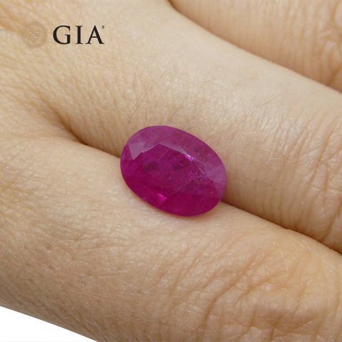 3.48ct Oval Pigeon Blood Red Ruby GIA Certified Vietnam Unheated