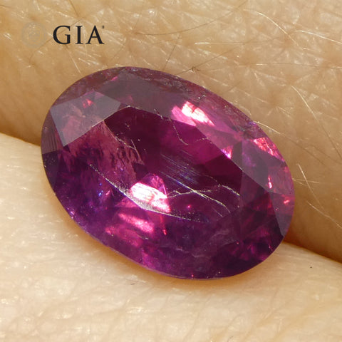 2.23ct Oval Purple-Red Ruby GIA Certified Pakistan / Kashmir, Unheated