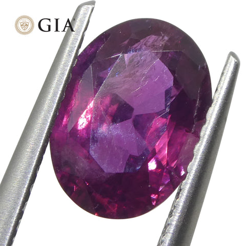 2.23ct Oval Purple-Red Ruby GIA Certified Pakistan / Kashmir, Unheated