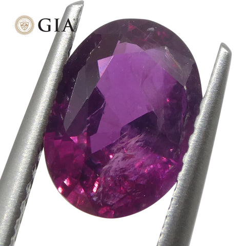 2.23ct Oval Purple-Red Ruby GIA Certified Pakistan / Kashmir, Unheated