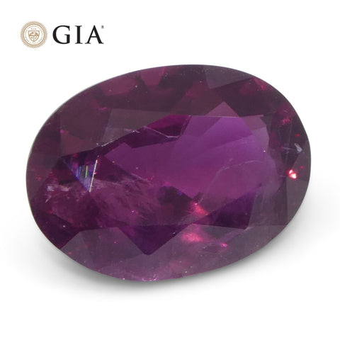 2.23ct Oval Purple-Red Ruby GIA Certified Pakistan / Kashmir, Unheated