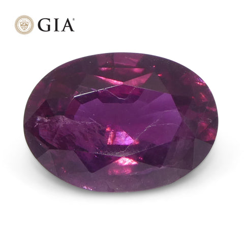 2.23ct Oval Purple-Red Ruby GIA Certified Pakistan / Kashmir, Unheated