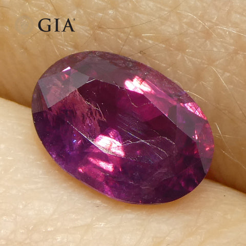 2.23ct Oval Purple-Red Ruby GIA Certified Pakistan / Kashmir, Unheated