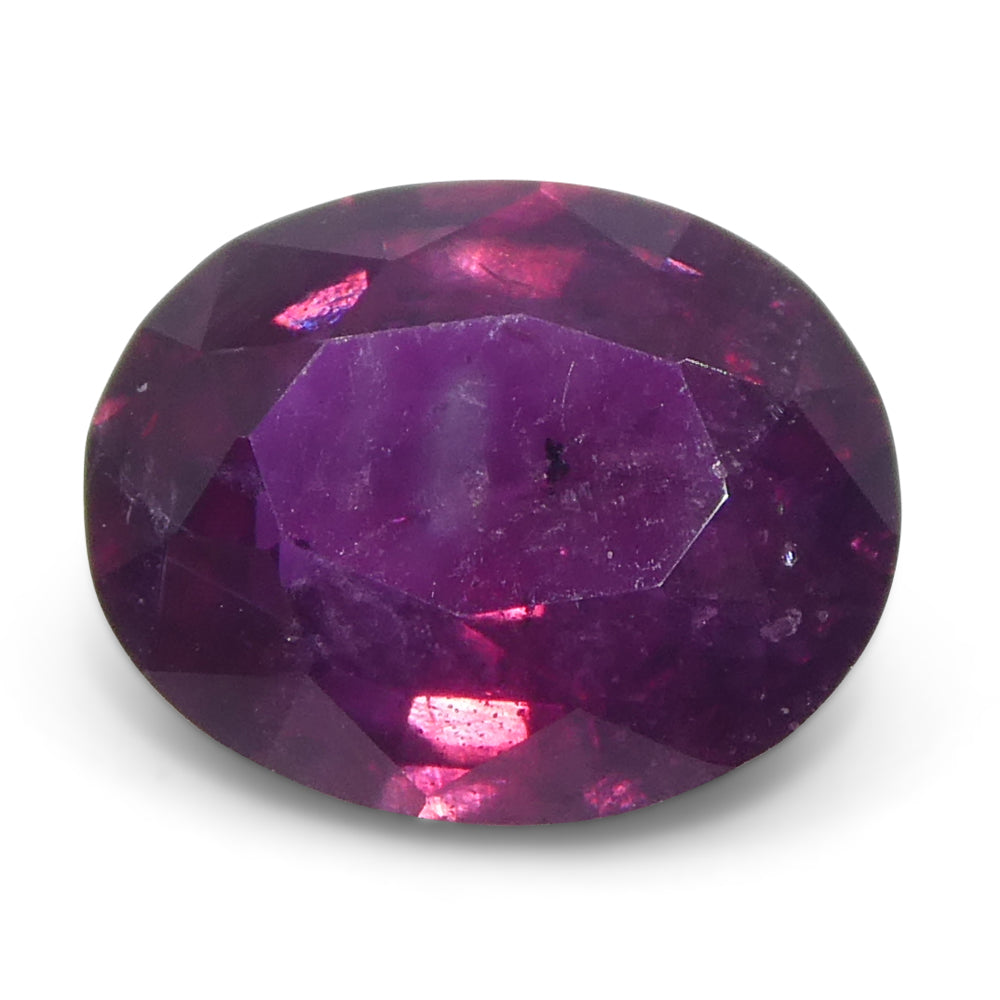 1.83ct Oval Purple-Red Ruby GIA Certified  Pakistan / Kashmir, Unheated - Skyjems Wholesale Gemstones