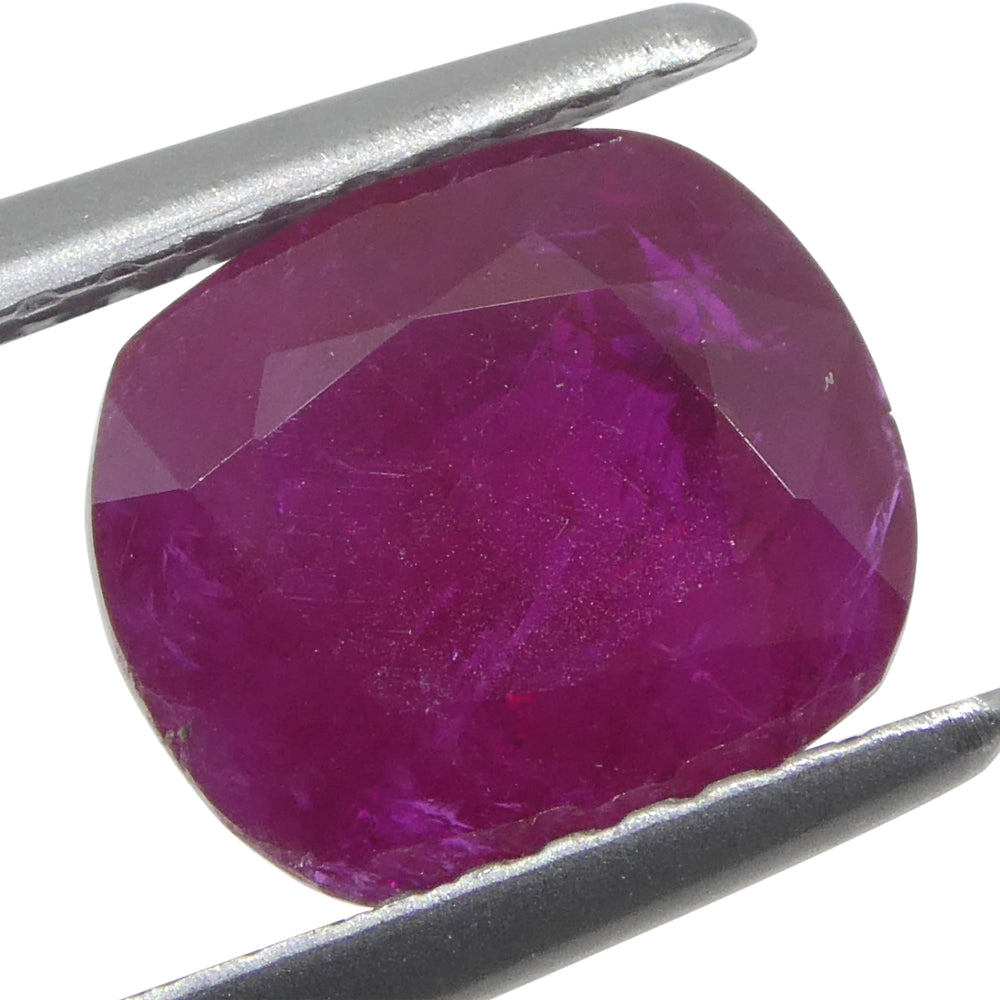 2.06ct Cushion Red Ruby GIA Certified Unheated