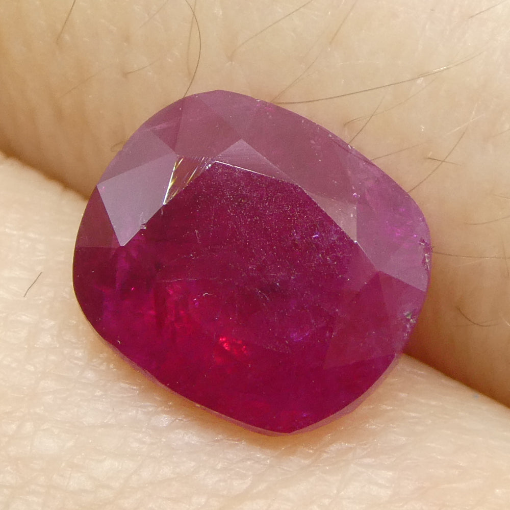 2.06ct Cushion Red Ruby GIA Certified Unheated