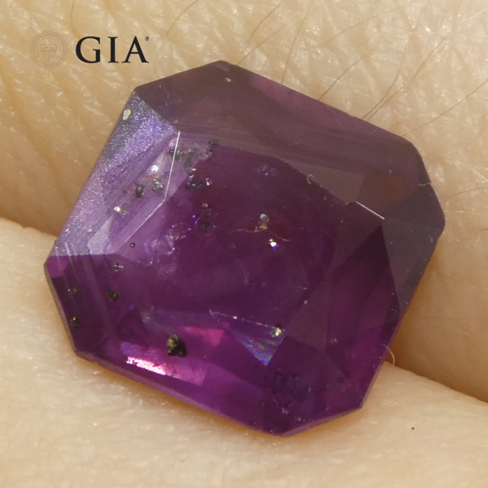 2.63ct Octagonal/Square Purple-Red Natural Ruby GIA Certified East Africa Unheated - Skyjems Wholesale Gemstones