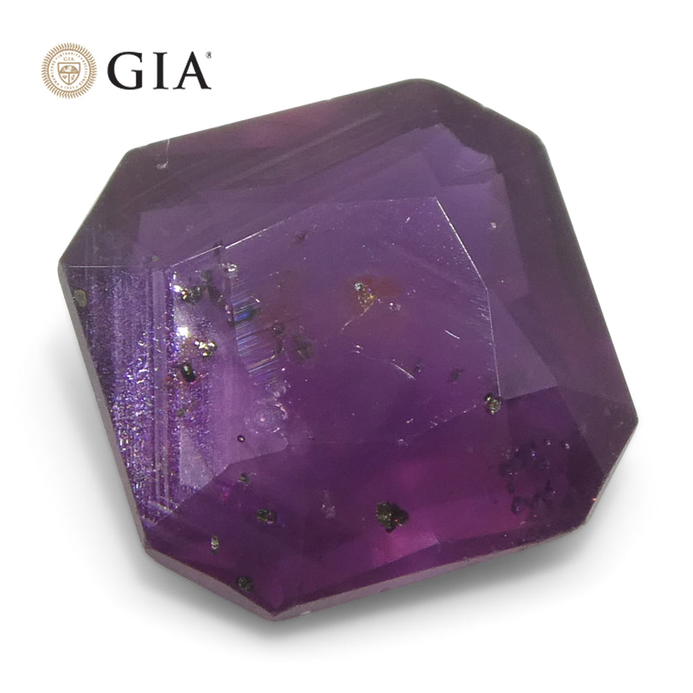 2.63ct Octagonal/Square Purple-Red Natural Ruby GIA Certified East Africa Unheated - Skyjems Wholesale Gemstones