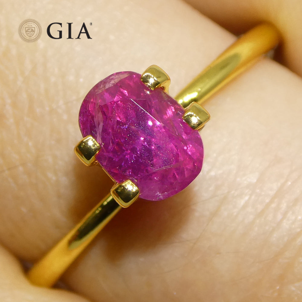 1.34ct Cushion Purplish Red Ruby GIA Certified  Unheated - Skyjems Wholesale Gemstones