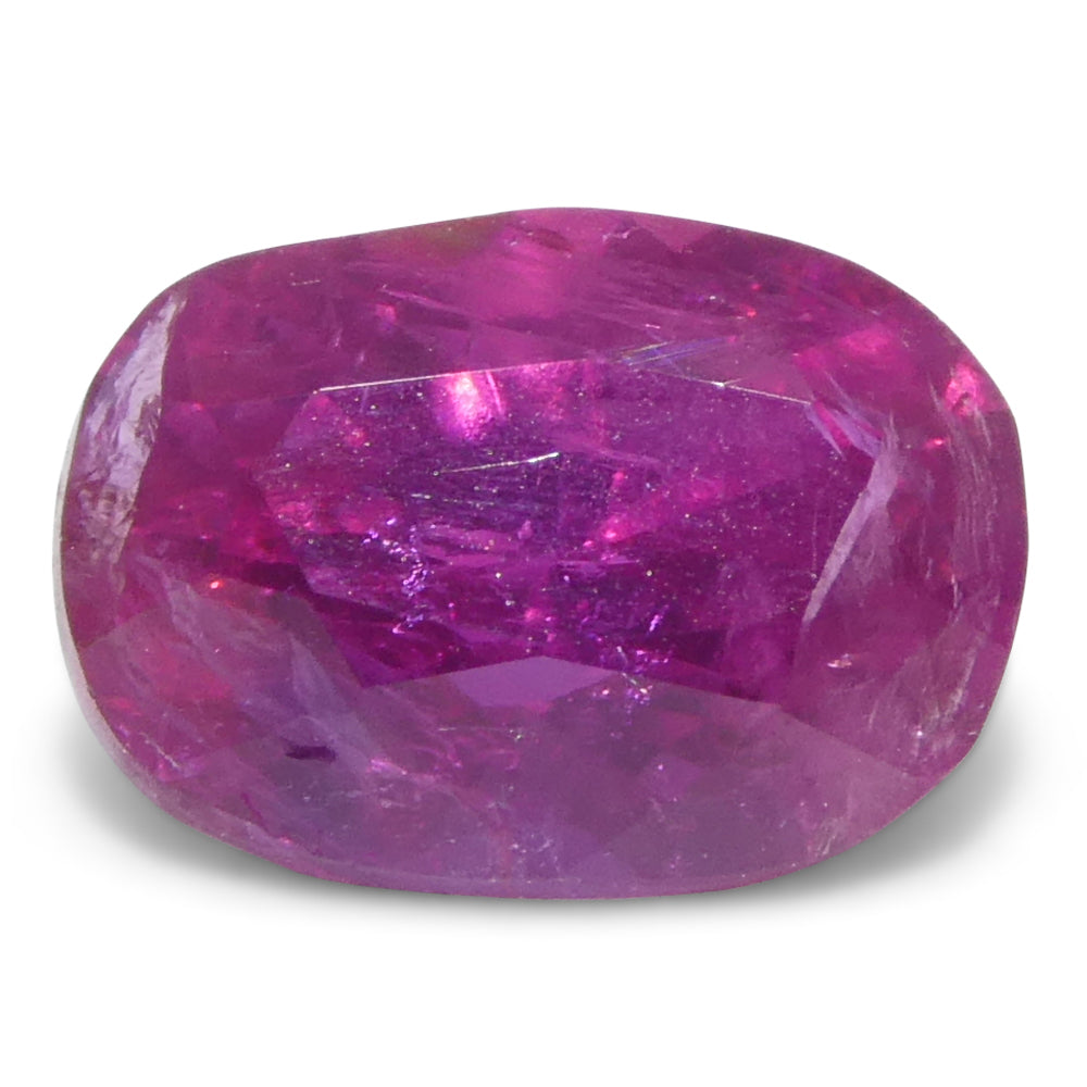 1.34ct Cushion Purplish Red Ruby GIA Certified  Unheated - Skyjems Wholesale Gemstones