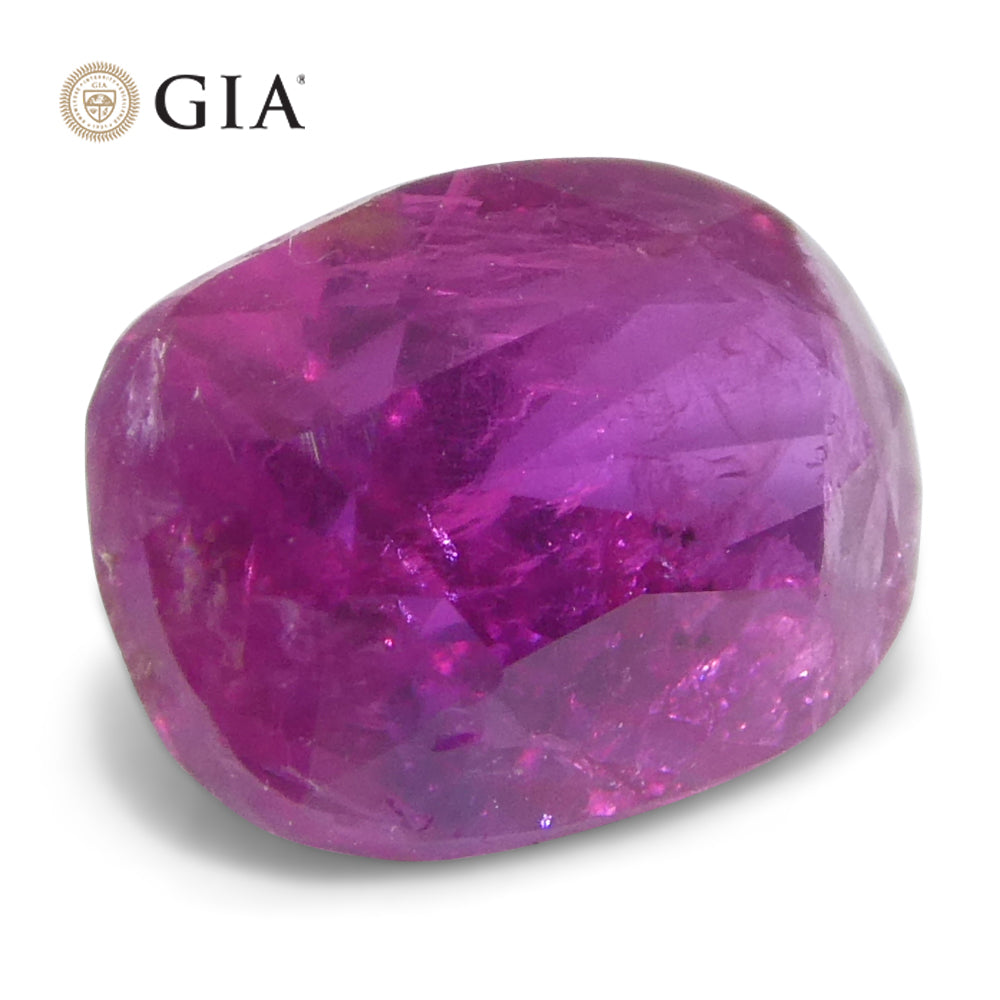 1.34ct Cushion Purplish Red Ruby GIA Certified  Unheated - Skyjems Wholesale Gemstones