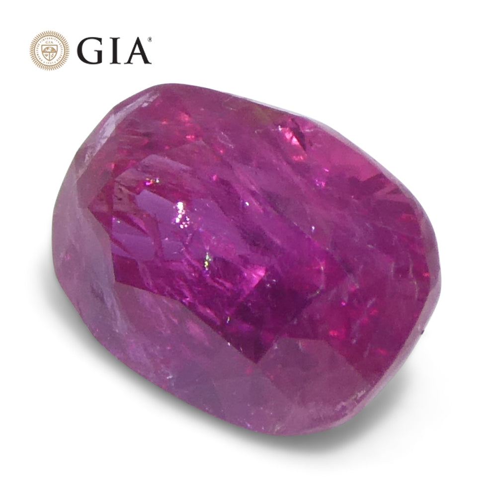 1.34ct Cushion Purplish Red Ruby GIA Certified  Unheated - Skyjems Wholesale Gemstones