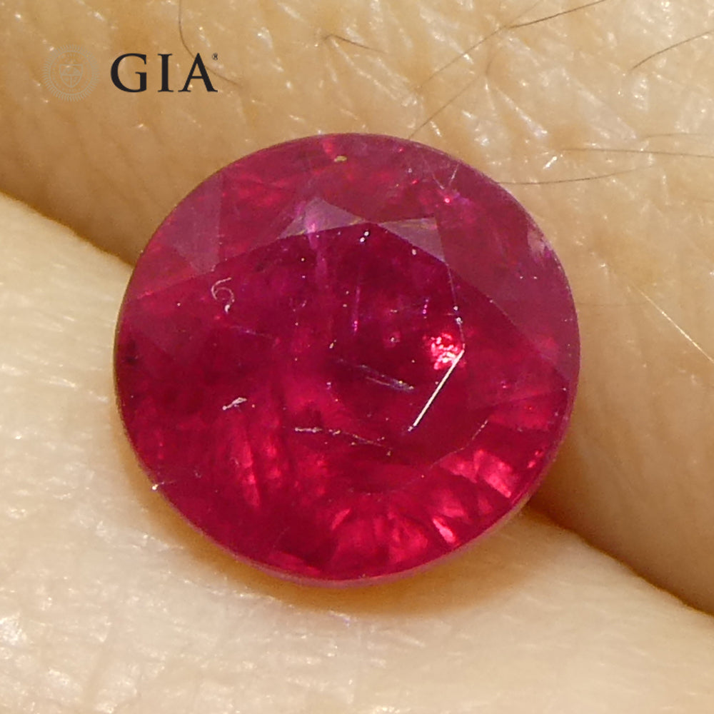 1.53ct Round Red Ruby GIA Certified Madagascar