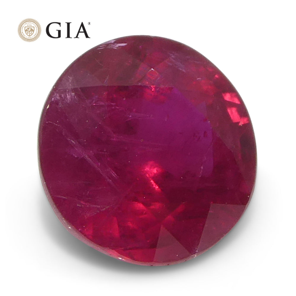 1.53ct Round Red Madagascar Ruby from SkyJems, GIA certified natural corundum gemstone with vibrant color and precision cut