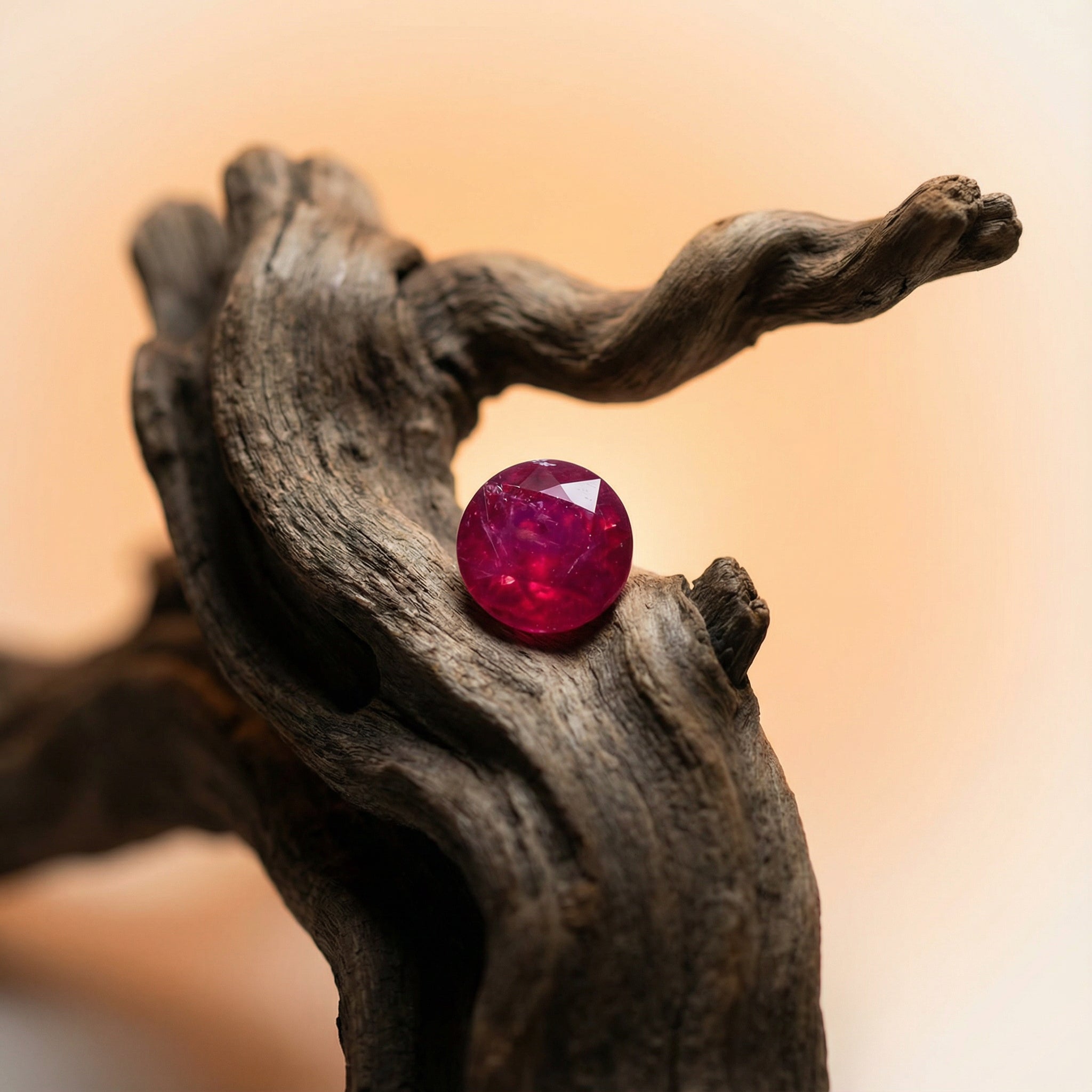 1.53ct Round Red Madagascar Ruby from SkyJems, GIA certified natural corundum gemstone with vibrant color and precision cut