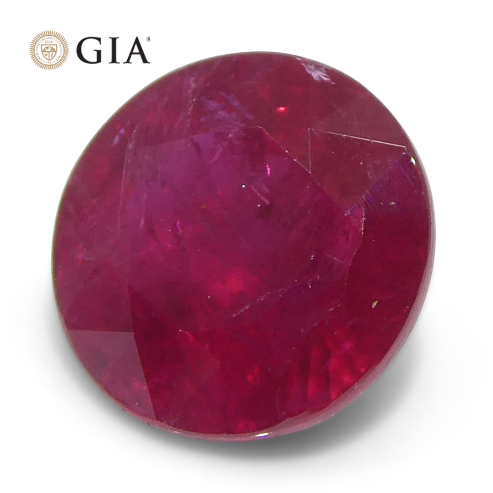 1.53ct Round Red Madagascar Ruby from SkyJems, GIA certified natural corundum gemstone with vibrant color and precision cut