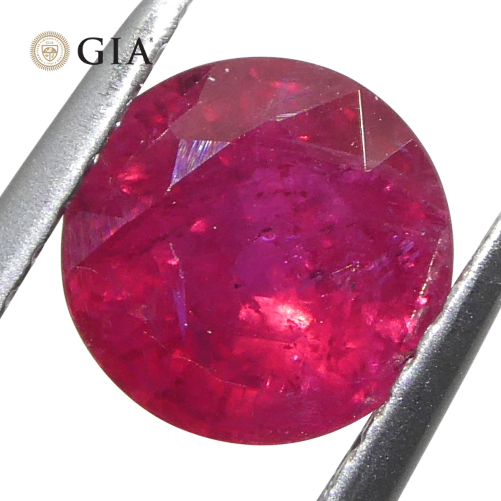 1.53ct Round Red Ruby GIA Certified Madagascar