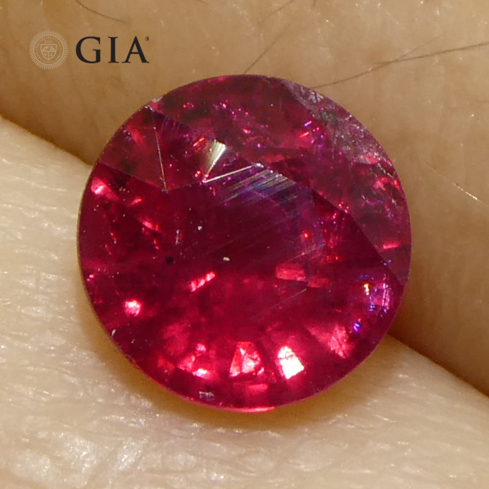 SkyJems 1.06ct Round Red Ruby from Madagascar, GIA certified natural gemstone with vibrant color and precision cut