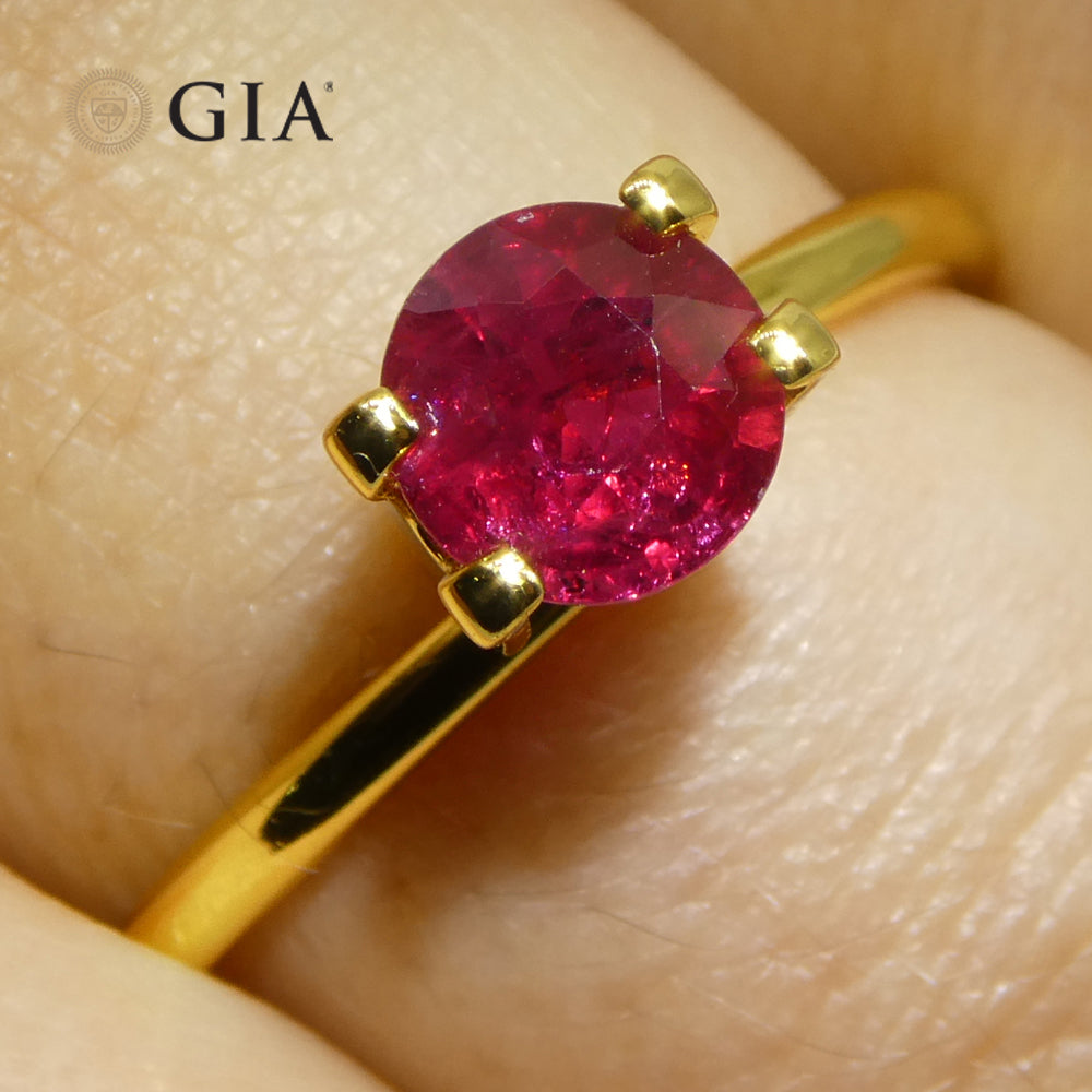 SkyJems 1.06ct Round Red Ruby from Madagascar, GIA certified natural gemstone with vibrant color and precision cut