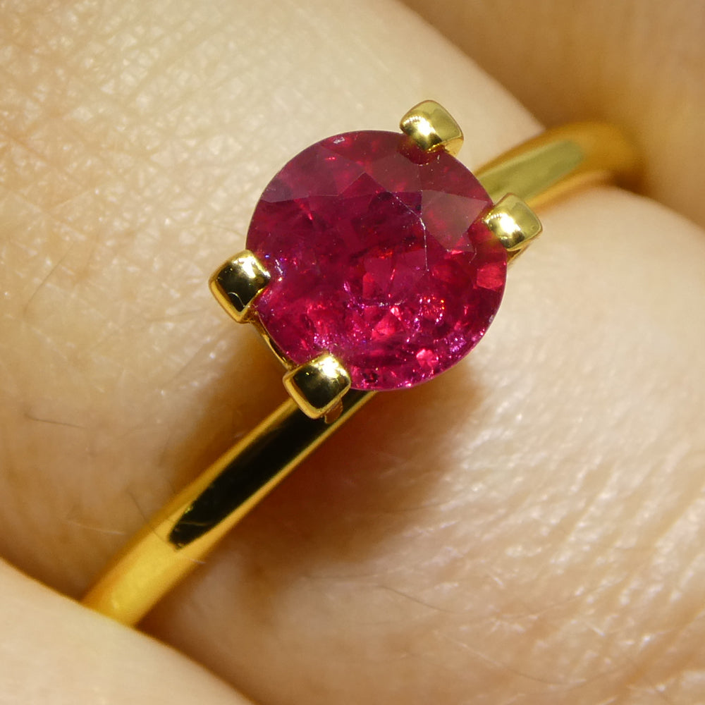 1.06ct Round Red Ruby GIA Certified Madagascar