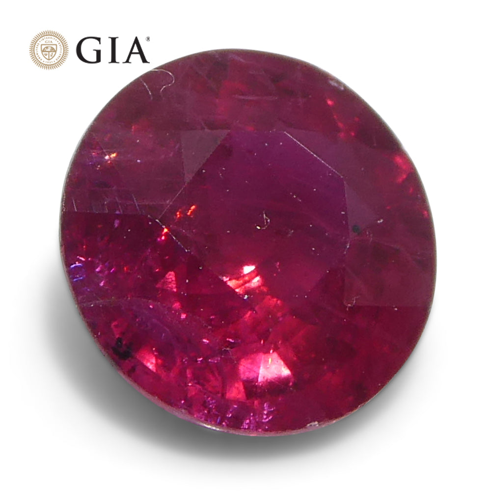 1.06ct Round Red Ruby GIA Certified Madagascar