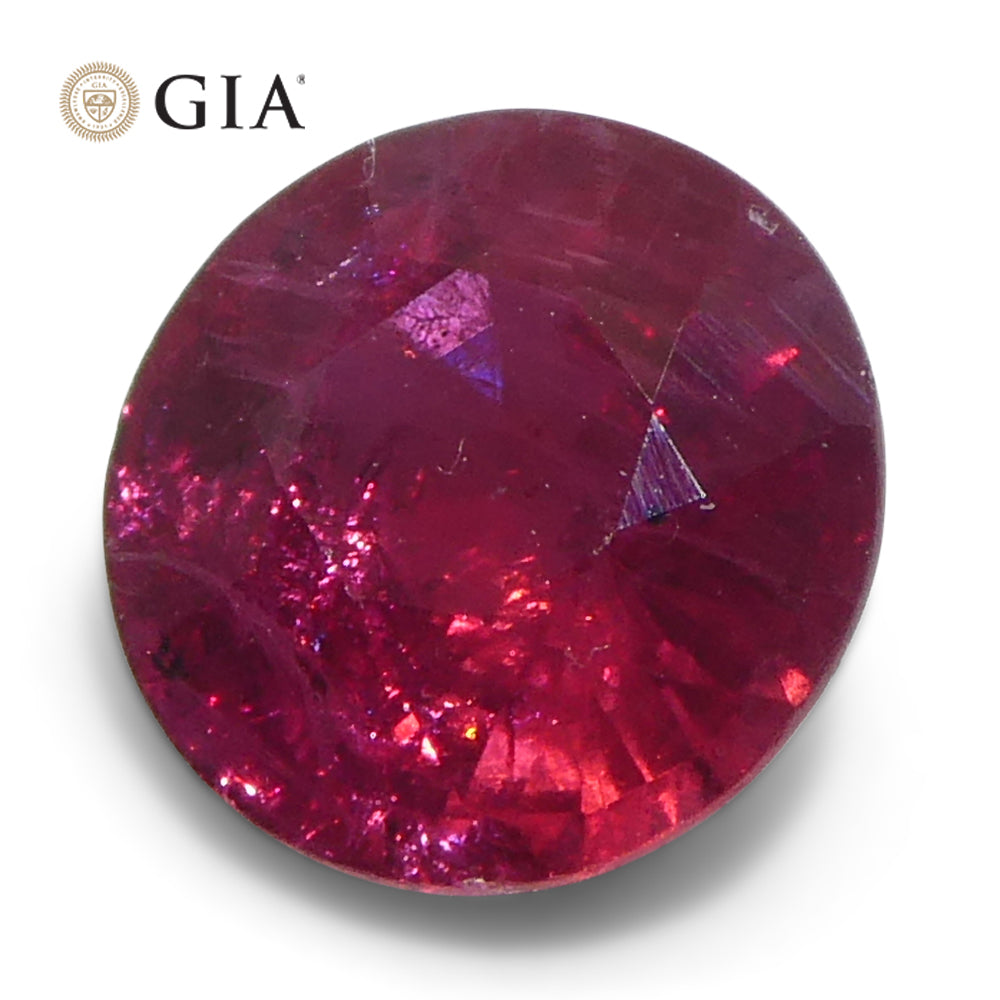 SkyJems 1.06ct Round Red Ruby from Madagascar, GIA certified natural gemstone with vibrant color and precision cut