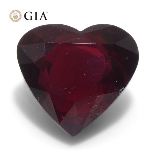 1.92ct Heart Red Ruby GIA Certified Mozambique