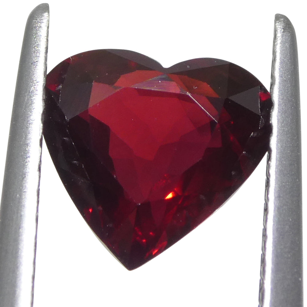 1.92ct Heart Red Ruby GIA Certified Mozambique