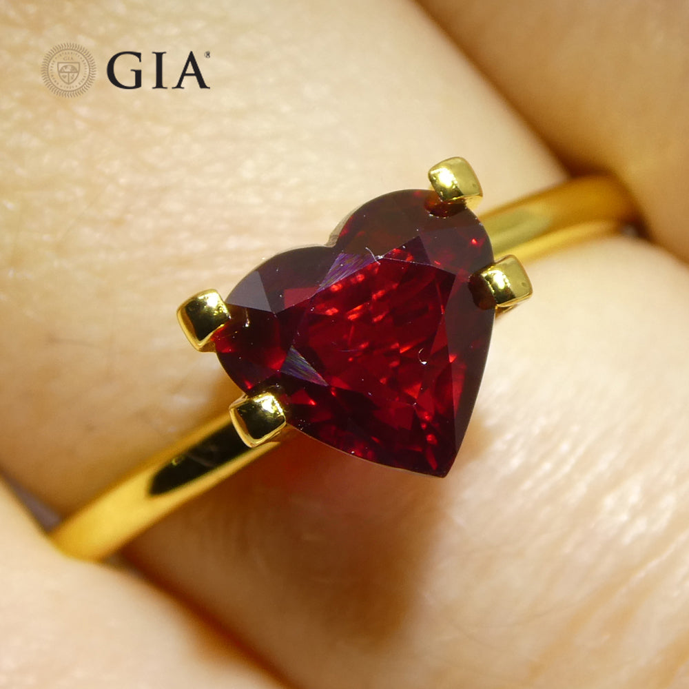 1.92ct Heart Red Ruby GIA Certified Mozambique