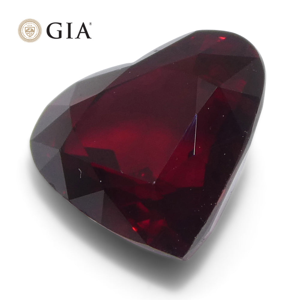 1.92ct Heart Red Ruby GIA Certified Mozambique