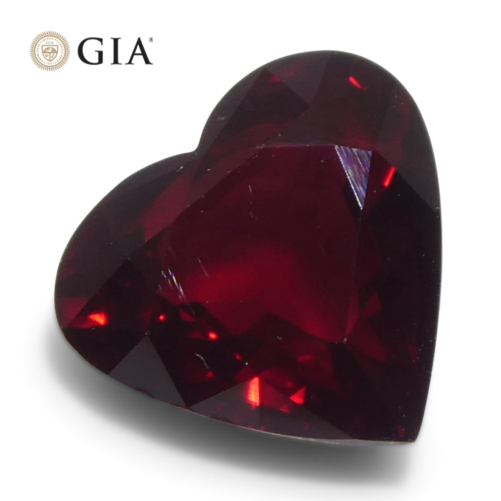 1.92ct Heart Red Ruby GIA Certified Mozambique