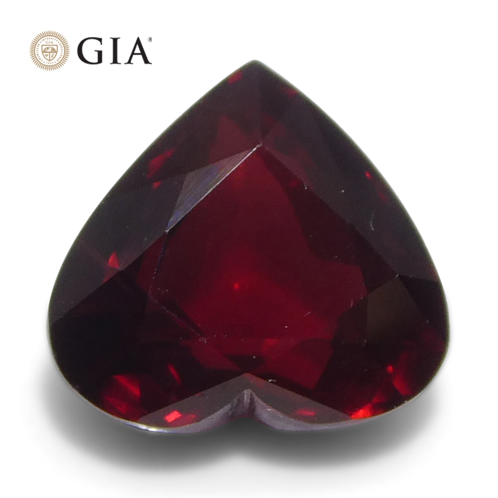 1.92ct Heart Red Ruby GIA Certified Mozambique