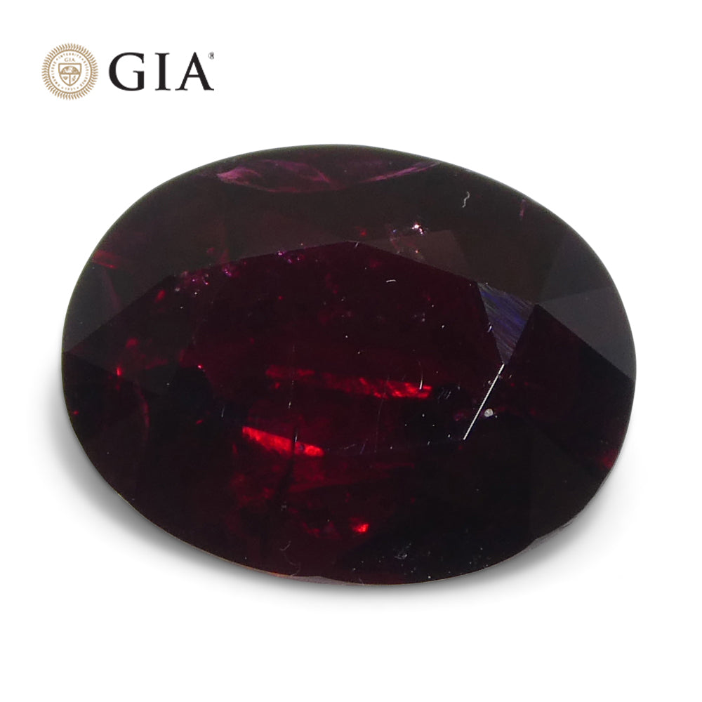 2.22ct Oval Dark Red Ruby GIA Certified Madagascar