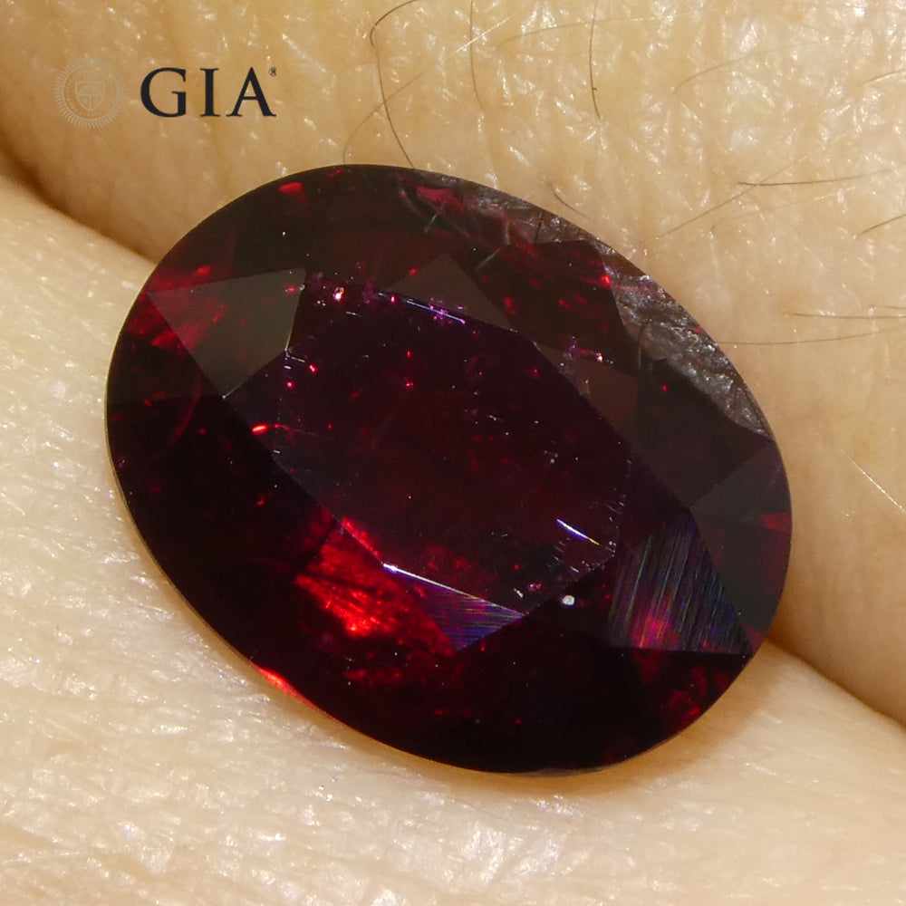 2.22ct Oval Dark Red Ruby GIA Certified Madagascar