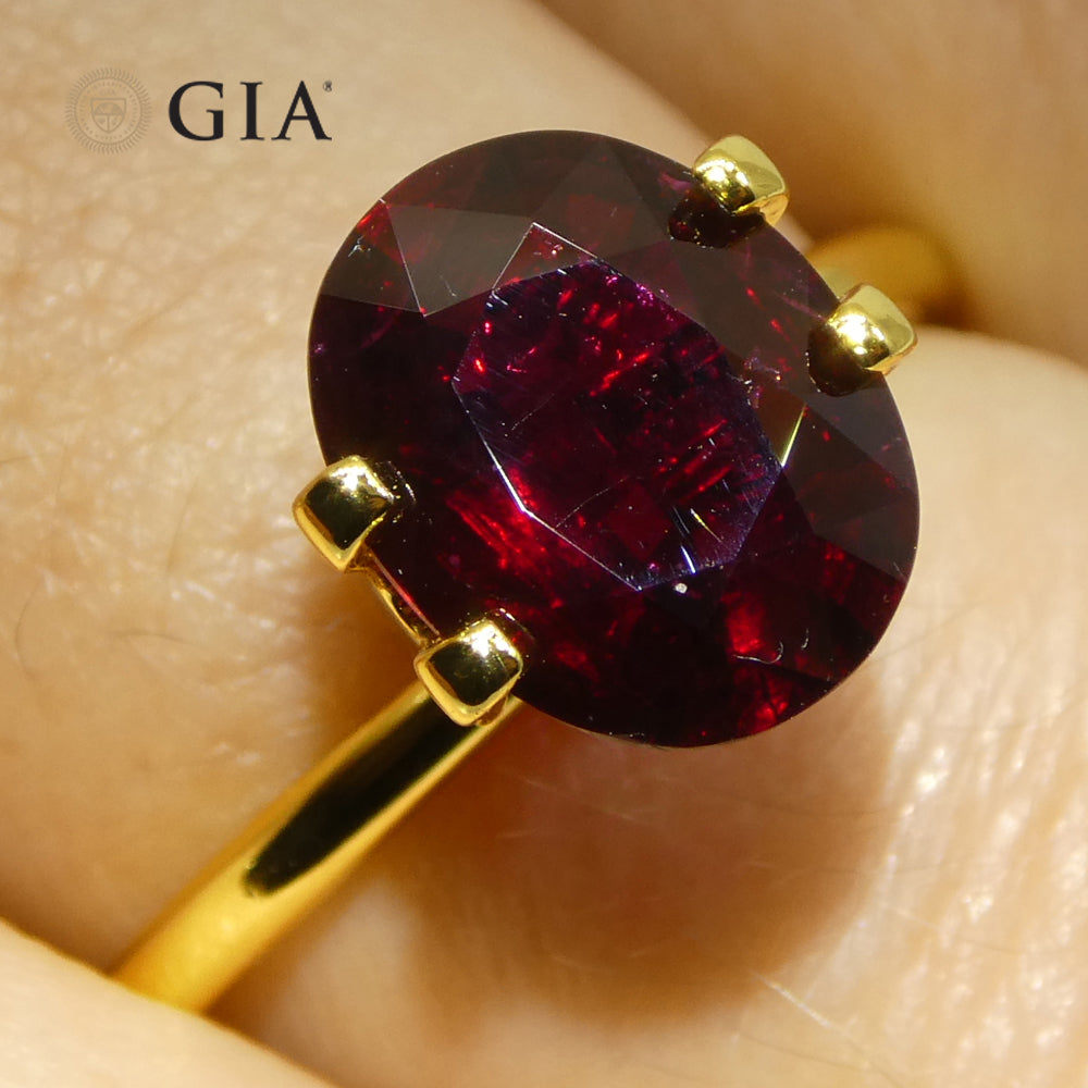 2.22ct Oval Dark Red Ruby GIA Certified Madagascar
