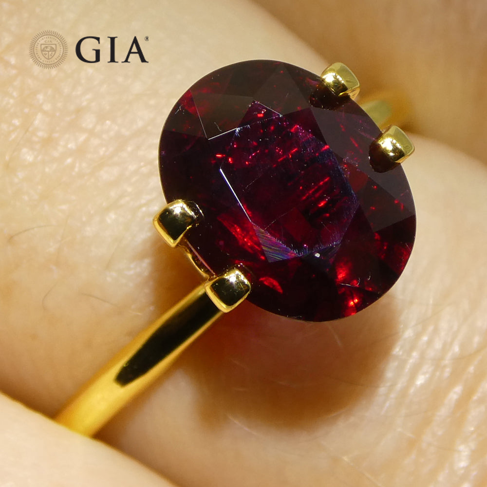 2.22ct Oval Dark Red Ruby GIA Certified Madagascar