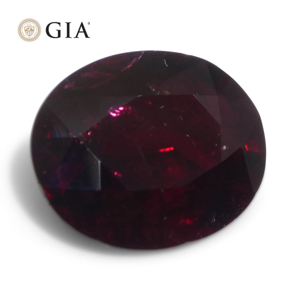 2.22ct Oval Dark Red Ruby GIA Certified Madagascar