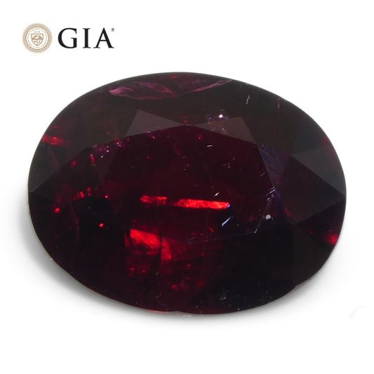 2.22ct Oval Dark Red Ruby GIA Certified Madagascar