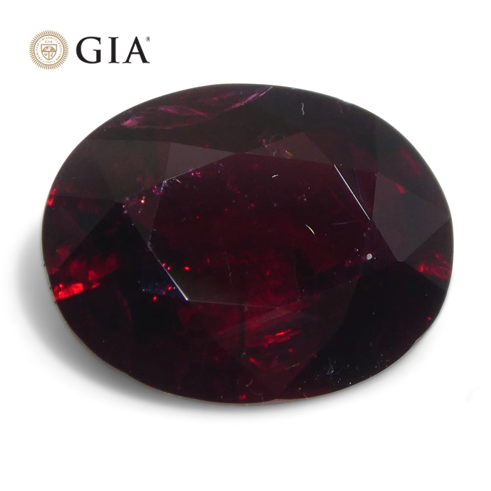 2.22ct Oval Dark Red Ruby GIA Certified Madagascar