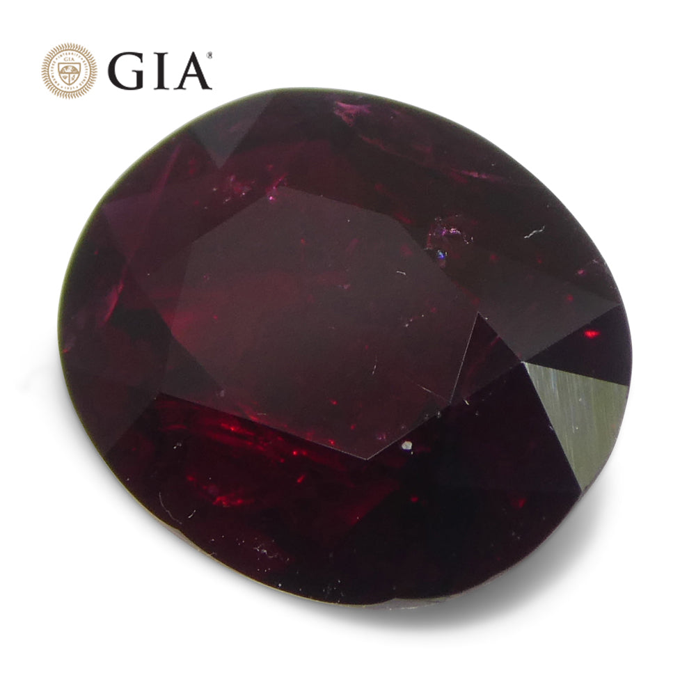 2.22ct Oval Dark Red Ruby GIA Certified Madagascar
