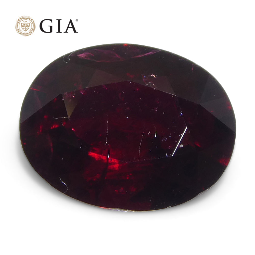 2.22ct Oval Dark Red Ruby GIA Certified Madagascar