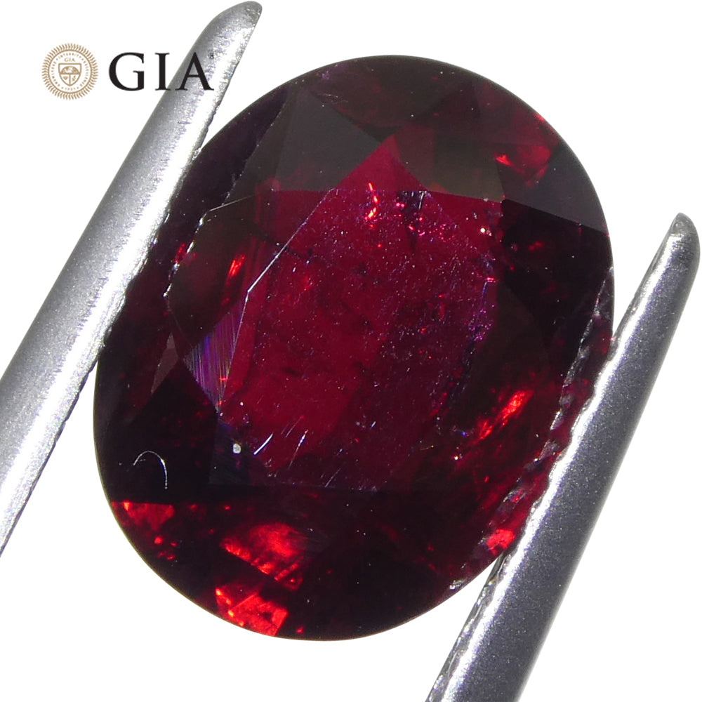 2.22ct Oval Dark Red Ruby GIA Certified Madagascar