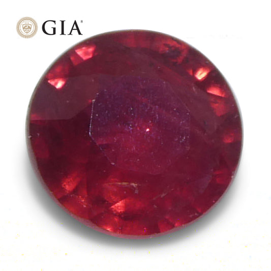 1.16ct Round Red Ruby GIA Certified Madagascar
