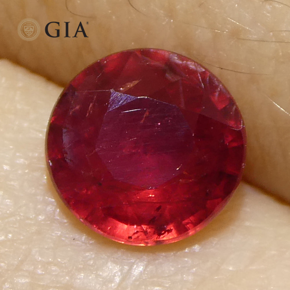 1.16ct Round Red Ruby GIA Certified Madagascar