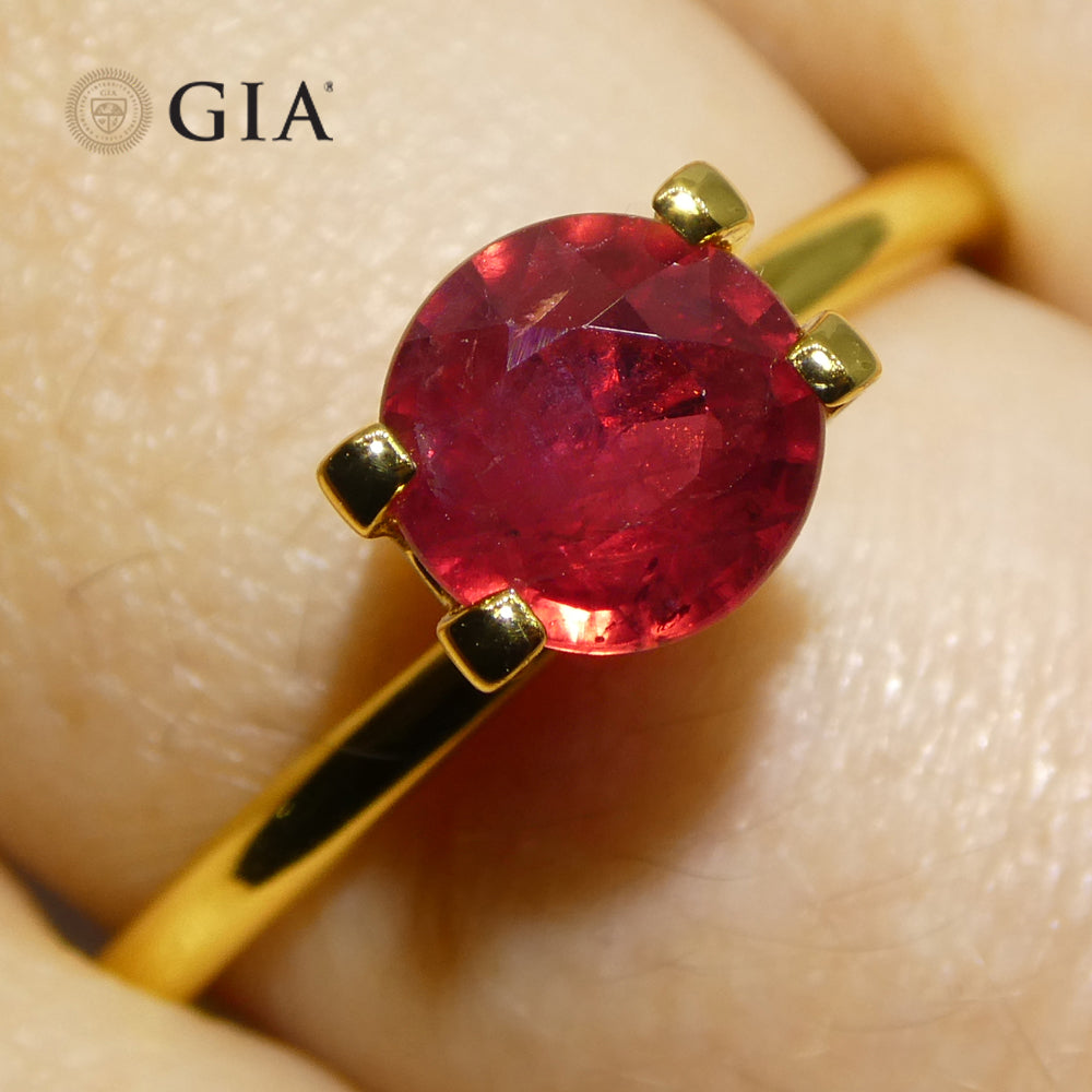 1.16ct Round Red Ruby GIA Certified Madagascar