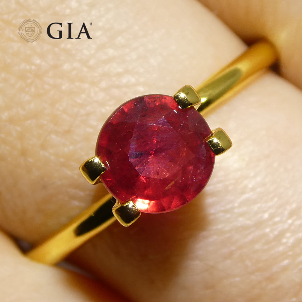 1.16ct Round Red Ruby GIA Certified Madagascar