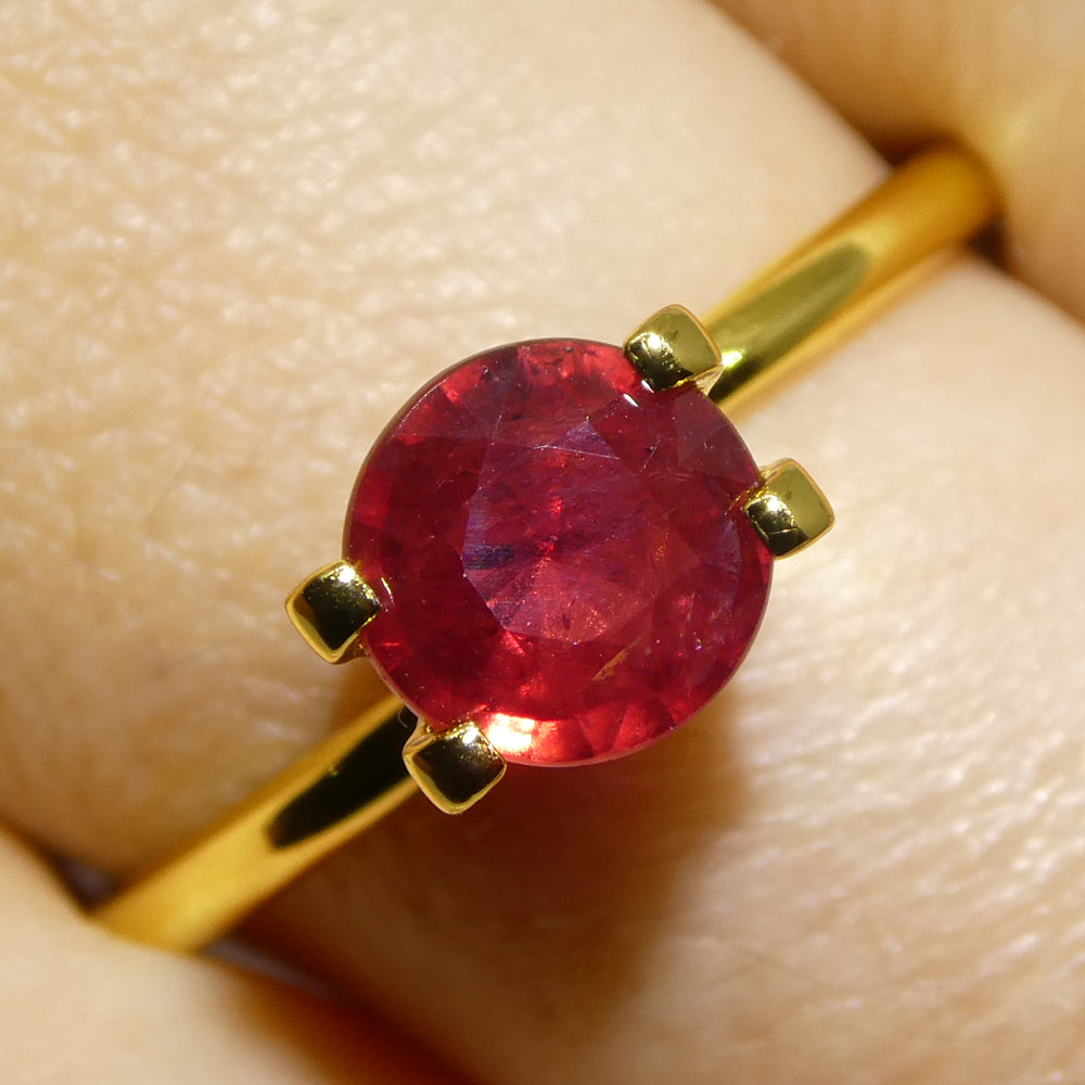 1.16ct Round Red Ruby GIA Certified Madagascar