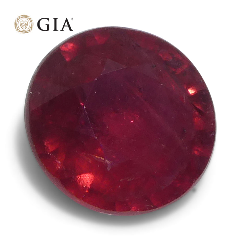 1.16ct Round Red Ruby GIA Certified Madagascar