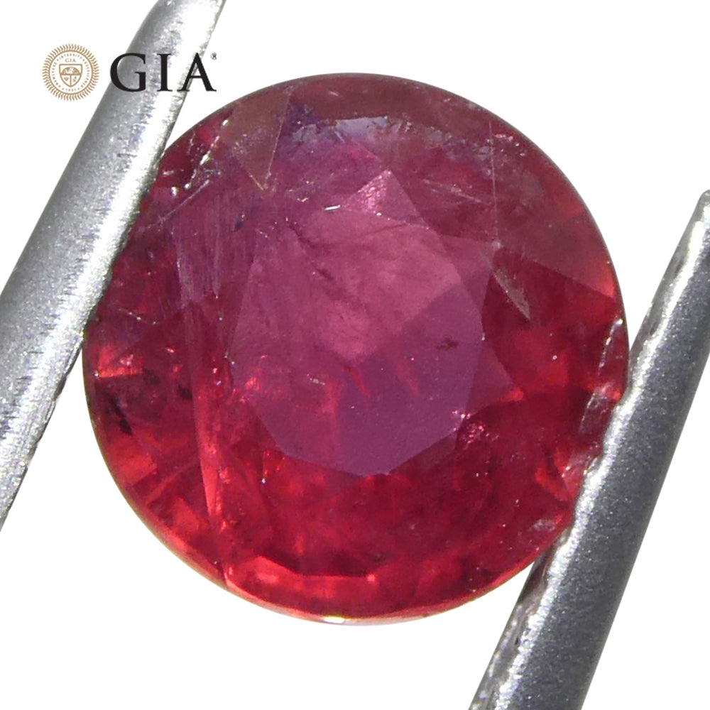 1.16ct Round Red Ruby GIA Certified Madagascar